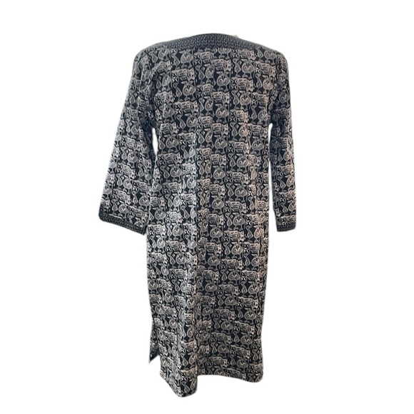 Rock Flower Paper Black and White Pattern Dress/ Tunic Size Large - Picture 2 of 7